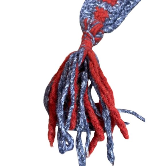 Native Creation Handmade gray red wool Earflap winter hat SKU 9173 - Picture 3 of 14